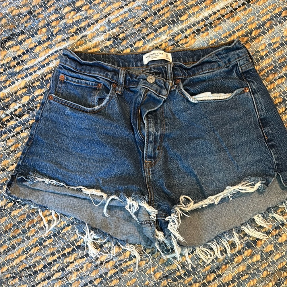 Abercrombie & Fitch Blue Distressed Jean Shorts